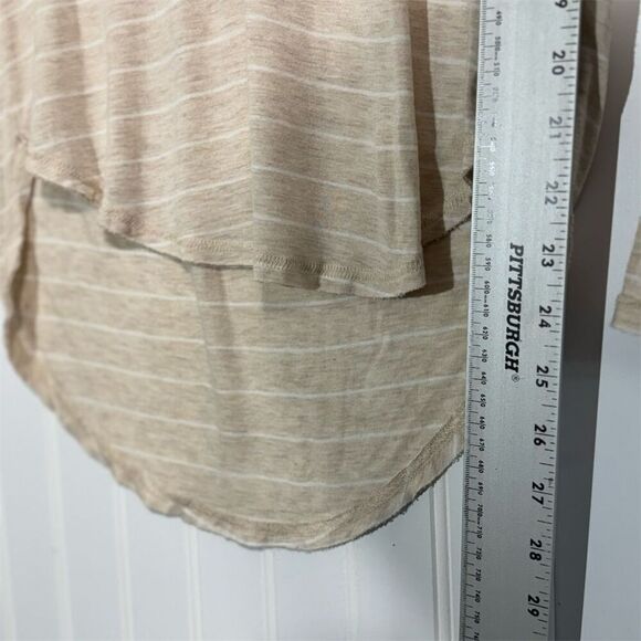 Abercrombie & Fitch Essentials Beige Stripe Long Sleeve V-Neck Top Women’s S Y2K - Picture 6 of 8